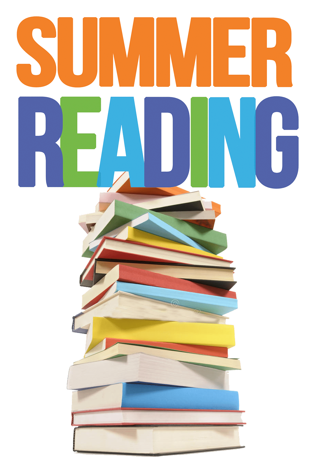 Summer Reading Graphic with Books Tattnall Square Academy